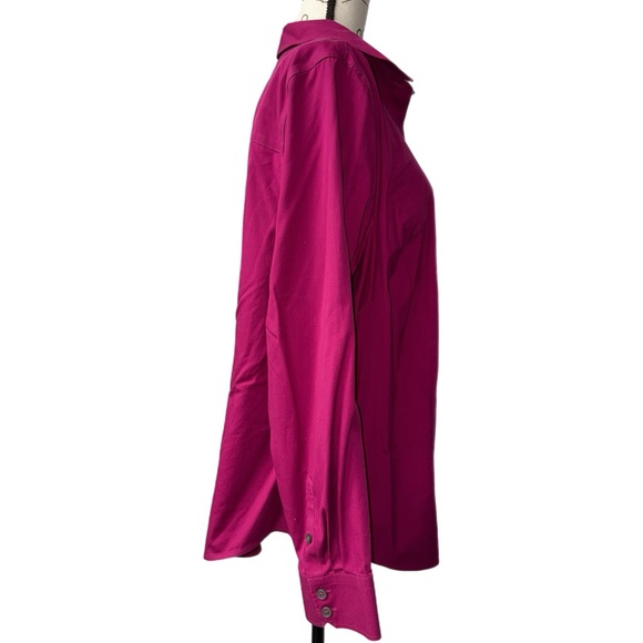 Talbots -Non-Iron Button-Down Shirt - Magenta - Size 18W - Picture 6 of 9